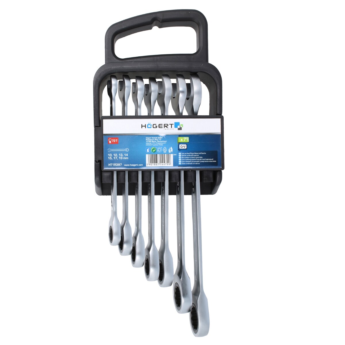 Maul- Ringschlüsselsatz Högert HT1R397 Ratschenschlüssel CrV Stahl Schlüsselsatz Image