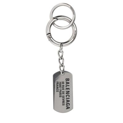 Tags Keyring Brass Blend Charm - White - Balenciaga Bag Accessories