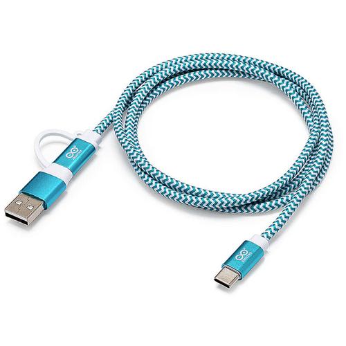 Arduino TPX00094 USB-C® Kabel Arduino [1x USB-C® - 2x USB-C®, USB-A] 1 m Weiß, Türkis