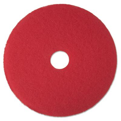 3M 08389 Low-Speed Buffer Floor Pads 5100, 14" Diameter, Red, 5/Carton - Case of 5