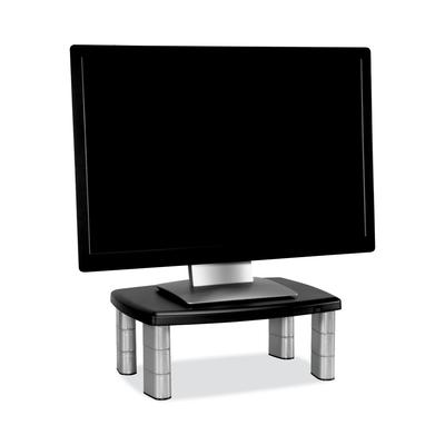 3M MS80B Adjustable Height Monitor Stand, 15 x 12 x 2.63 to 5.88, Black/Silver