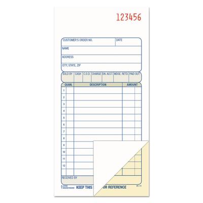 Adams Business Forms DC3705 2-Part Sales Book, 3 3/8 x 6 11/16, Carbonless, 50 Sets/Book