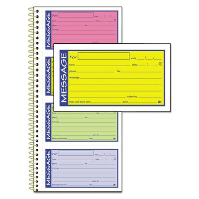 Adams Business Forms SC1153RB Wirebound Telephone Message Book, Two-Part Carbonless, 200 Forms