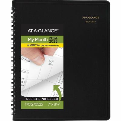 At-A-Glance 70-127-05 Monthly Planner, 8.75 x 7, Black Cover, 18-Month (July to Dec): 2022 to 2023 AAG7012705