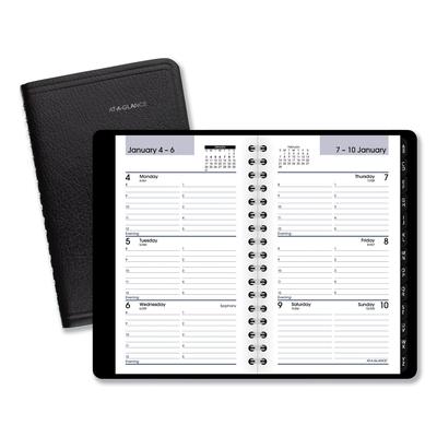 At-A-Glance G250-00 DayMinder Weekly Pocket Appointment Book with Telephone/Address Section, 6 x 3.5, Black Cover, 12-Month (Jan to Dec): 2024 AAGG250