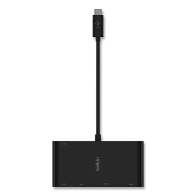 Belkin AVC004BK-BL USB-C Multimedia + Charge Adapter - for Notebook - 100 W - USB Type C - 1 x USB 3.0 - USB Type-C - Network (RJ-45) - HDMI - VGA - W