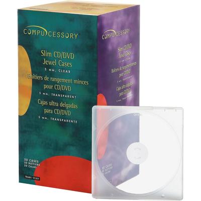 Compucessory 55307 CD Case, Slim, 50/PK, Clear - Pack of 50