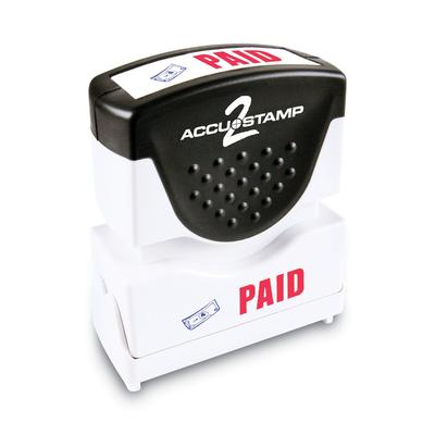 Consolidated Stamp 35535 Pre-Inked Shutter Stamp with Microban, Red/Blue, PAID, 1 5/8 x 1/2