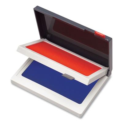 Cosco 090429 Two-Color Felt Stamp Pads, 4.25 x 3.75, Blue/Red