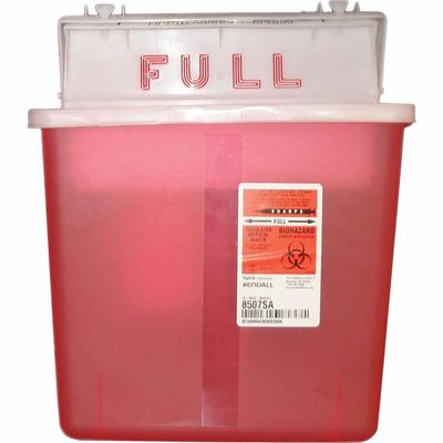 Covidien K5SS1007SA Sharps Containers, Polypropylene, 5 qt, 4 3/4 x 10 3/4 x 11 1/2, Red