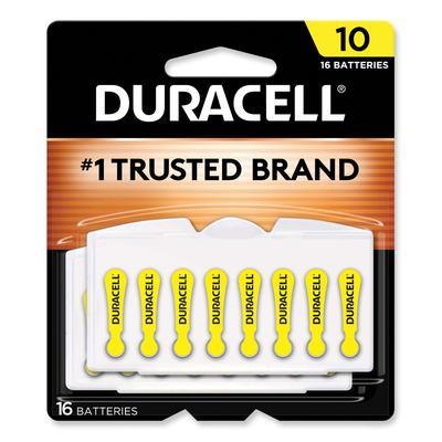 Duracell DA10B16ZM10 Hearing Aid Battery, #10, 16/Pack - Pack of 16