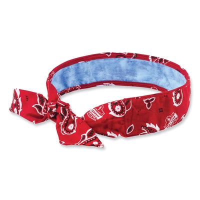 Ergodyne 12563 Chill-Its 6700CT Cooling Bandana PVA Tie Headband, One Size Fits Most, Red Western, Ships in 1-3 Business Days