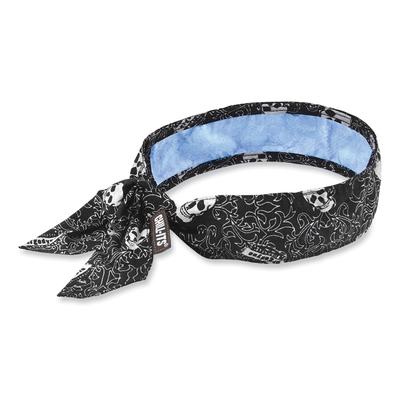 Ergodyne 12569 Chill-Its 6700CT Cooling Bandana PVA Tie Headband, One Size Fits Most, Skulls, Ships in 1-3 Business Days