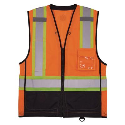 Ergodyne 23045 GloWear 8251HDZ Class 2 Two-Tone Hi-Vis Safety Vest, Large to X-Large, Orange, Ships in 1-3 Business Days EGO23045