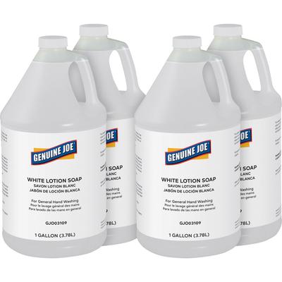 Genuine Joe 296585WHI Lotion Soap, 1 gal (3.8 L), Ink Remover, Oil Remover, Dirt Remover, Grease Remover, Grime Remover, Carbon Remover, Hand, Skin, W