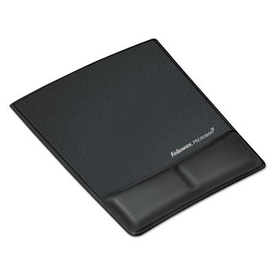 Fellowes 9180901 Ergonomic Memory Foam Wrist Rest with Attached Mouse Pad, 8.25 x 9.87, Black