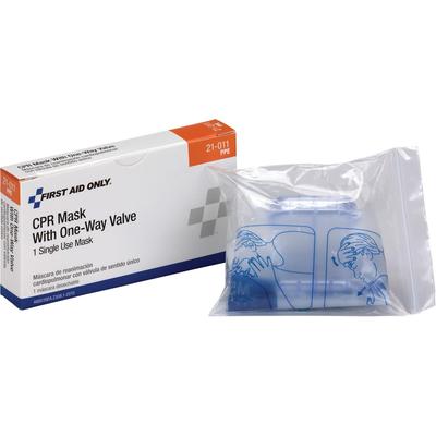 First Aid Only 21011001 CPR Mask, Recommended for: Emergency, Healthcare, Earloop Style Mask, Fluid, Dust, Debris Protection, White,