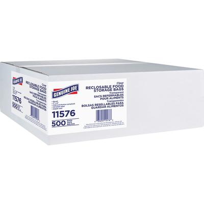 Genuine Joe 11576 Reclosable Quart Bags, 1.75mil, 500/BX - Box of 500