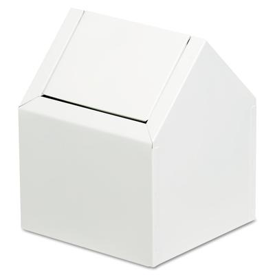 Hospeco 2201 Double Entry, Swing Top Floor Receptacle, Metal, White