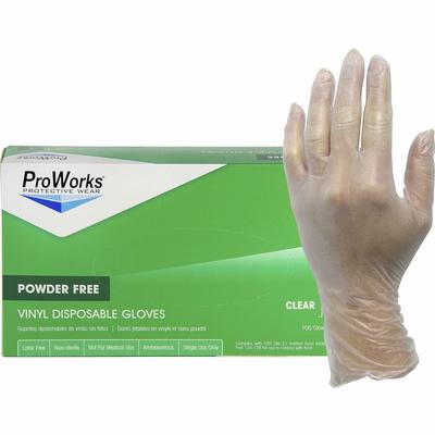 Hospeco GLV103FL Vinyl Industrial Gloves, Large Size, 100/Box, 3 mil Thickness, 9" Glove Length - Case of 1000