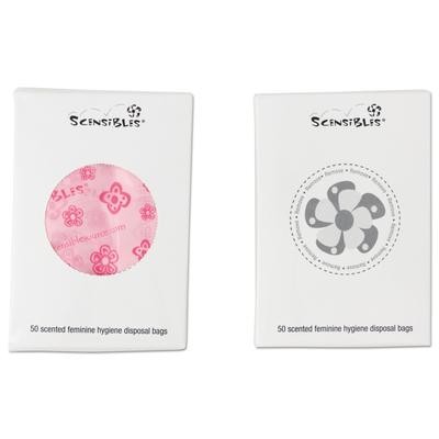 Hospeco SBX50 Scensibles Personal Disposal Bags, 3.38" x 9.75", Pink, 1,200/Carton - Case of 1200