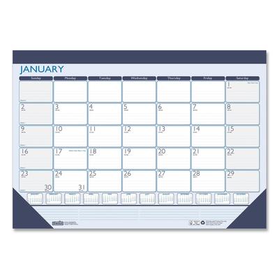 House Of Doolittle 151 Recycled Contempo Desk Pad Calendar, 22 x 17, White/Blue Sheets, Blue Binding, Blue Corners, 12-Month (Jan to Dec): 2024