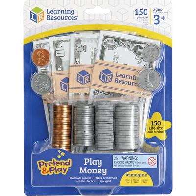 Learning Resources LER2725 Play Money, Pretend and Play, 6-1/2"Wx8-1/2"Lx1-4/5"H, Multi - 1 Set