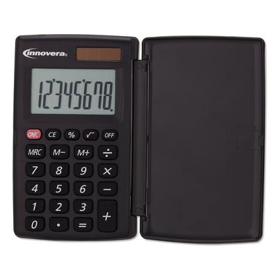 Innovera 15921 Pocket Calculator with Hard Shell Flip Cover, 8-Digit, LCD