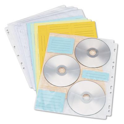 Innovera 39301 Two-Sided CD/DVD Pages for Three-Ring Binder, 10/Pack