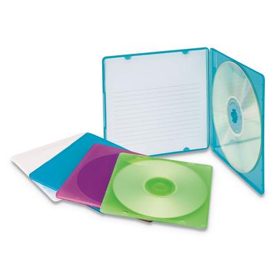 Innovera 81910 Slim CD Case, Assorted Colors, 10/Pack - Pack of 10