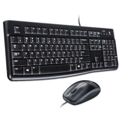 Logitech 920002565 MK120 Wired Keyboard + Mouse Combo, USB 2.0, Black