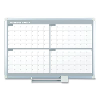 MasterVision™ GA05105830 4 Month Planner, 48x36, White/Silver