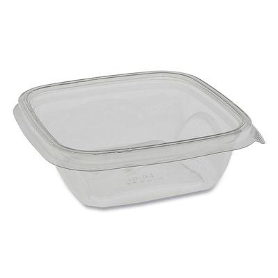Pactiv SAC0512 EarthChoice Recycled PET Square Base Salad Containers, 5 x 5 x 1.63, 12 oz, Clear, 504/Carton - Case of 504