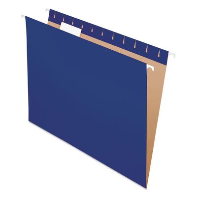 Pendaflex 81615 Colored Hanging Folders, Letter Size, 1/5-Cut Tab, Navy, 25/Box - Box of 25