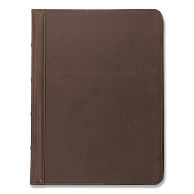 Samsill 70836 Vintage Hardback Zipper Portfolio, Vinyl, Dark Brown, 11 x 8 1/2