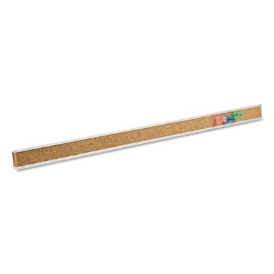 Quartet® 2005 Bulletin Bar Natural Cork Bulletin, 36 x 1, Brown, Silver Aluminum Frame
