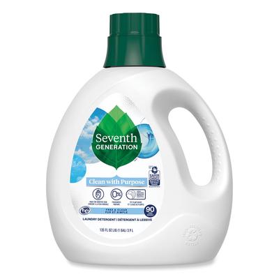 Seventh Generation 45065CT Natural Liquid Laundry Detergent, Fragrance Free, 135 oz Bottle - Case of 4