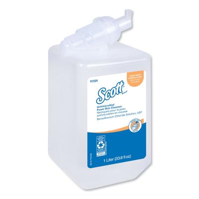 Scott® 91554CT Antimicrobial Foam Skin Cleanser, Fresh Scent, 1,000 mL Bottle, 6/Carton - Carton of 6