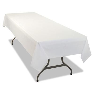 Tablemate 549WHCT Rectangular Table Cover, Heavyweight Plastic, 54 x 108, White, 24 Each/Carton - 4 Packs of 6