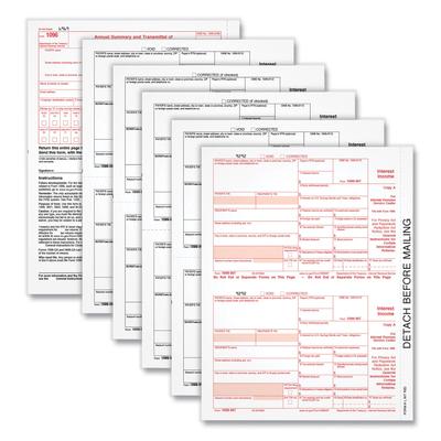 TOPS 22983 1099-INT Tax Forms, Five-Part Carbonless, 5.5 x 8, 2/Page, 24 Forms - Pack of 75