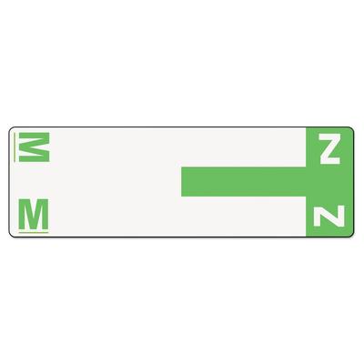 Smead 67164 AlphaZ Color-Coded First Letter Combo Alpha Labels, M/Z, 1.16 x 3.63, Light Green/White, 5/Sheet, 20 Sheets/Pack - Pack of 100