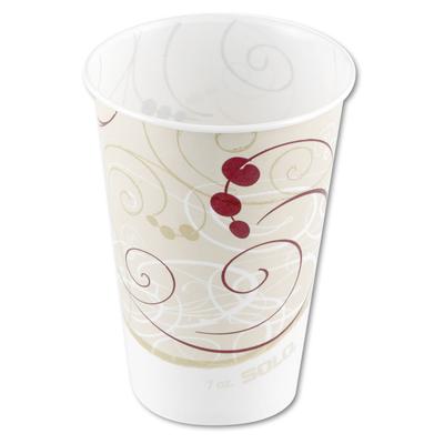 Solo Inc. R7NSYM Waxed Paper Cold Cups, 7 oz, Symphony Design - Case of 2000