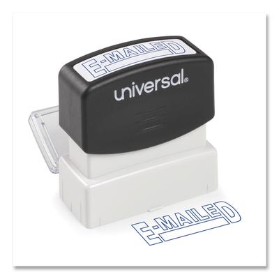 Universal Office Products 10058 Message Stamp, E-MAILED, Pre-Inked One-Color, Blue