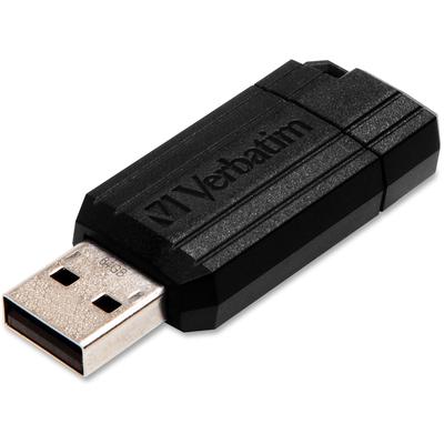 Verbatim 49065 PinStripe USB Flash Drive, 64 GB, Black