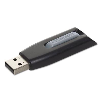 Verbatim 49189 Store 'n' Go V3 USB 3.0 Drive, 128 GB, Black/Gray