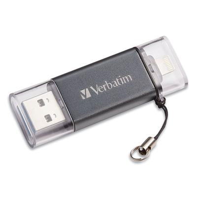 Verbatim 49300 Store-N-Go Dual USB 3.0 Flash Drive, 32G, Graphite