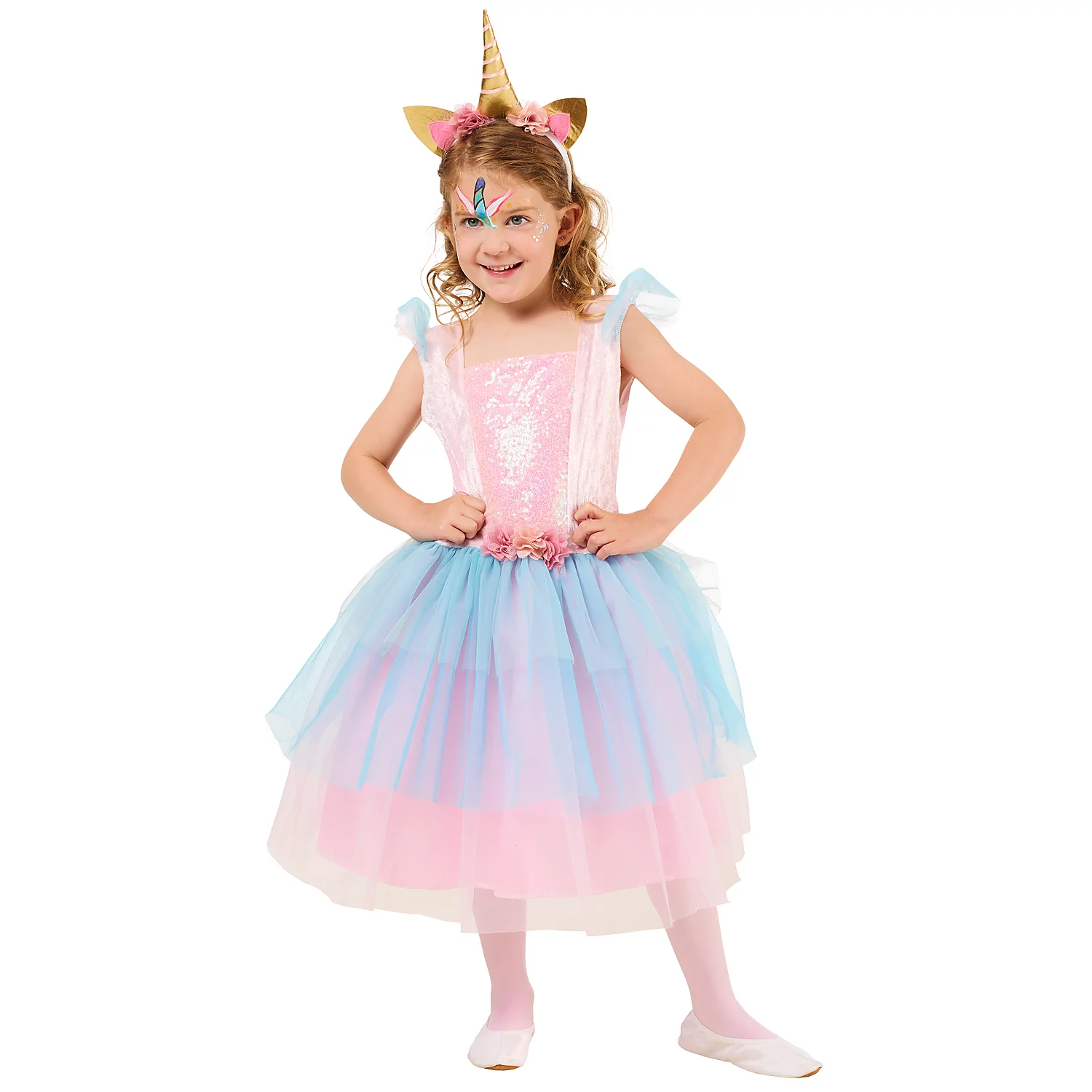 Kinderkostüm Einhorn, rosa/blau