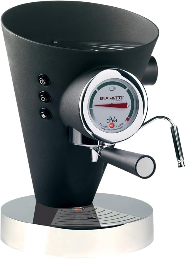 BUGATTI – Diva Espresso – Kaffeemaschine in Mattschwarz – einfarbige Oberfläche, 0,8 l Image