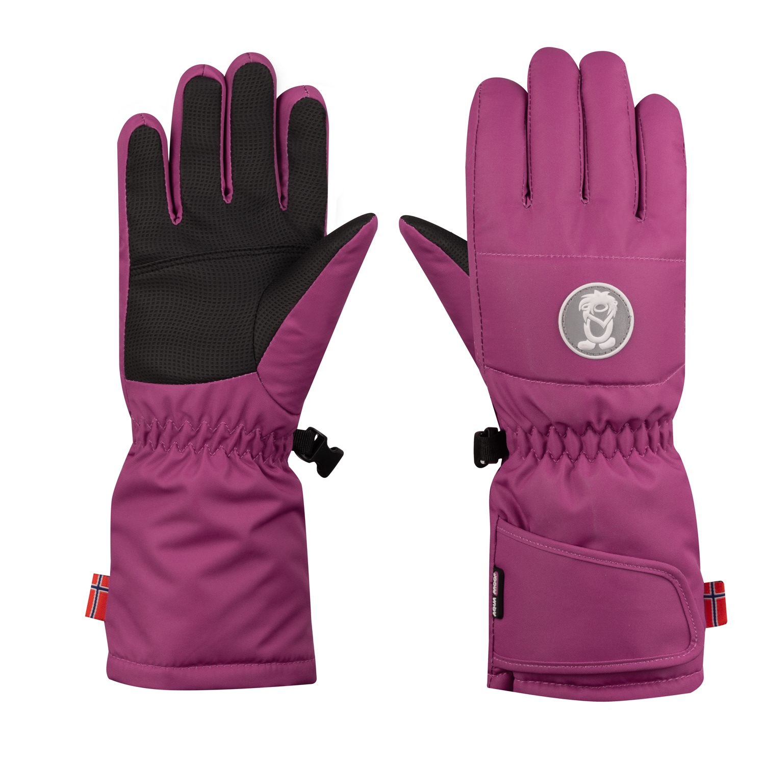 Multisporthandschuhe TROLLKIDS "Kids Narvik Glove", Damen, Gr. 7, lila (beere), Web, Baumwollmischung, unifarben mit Farbeinsatz, Sportlich, Handschuhe Image