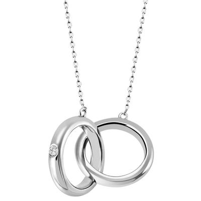 Kette mit Anhänger FIRETTI "Schmuck Geschenk Silber 925 Halsschmuck Halskette Ankerkette Solitär", silber (silberfarben,